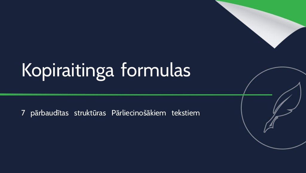 Kopiraitinga formulas jeb universālas teksta veidošanas struktūras